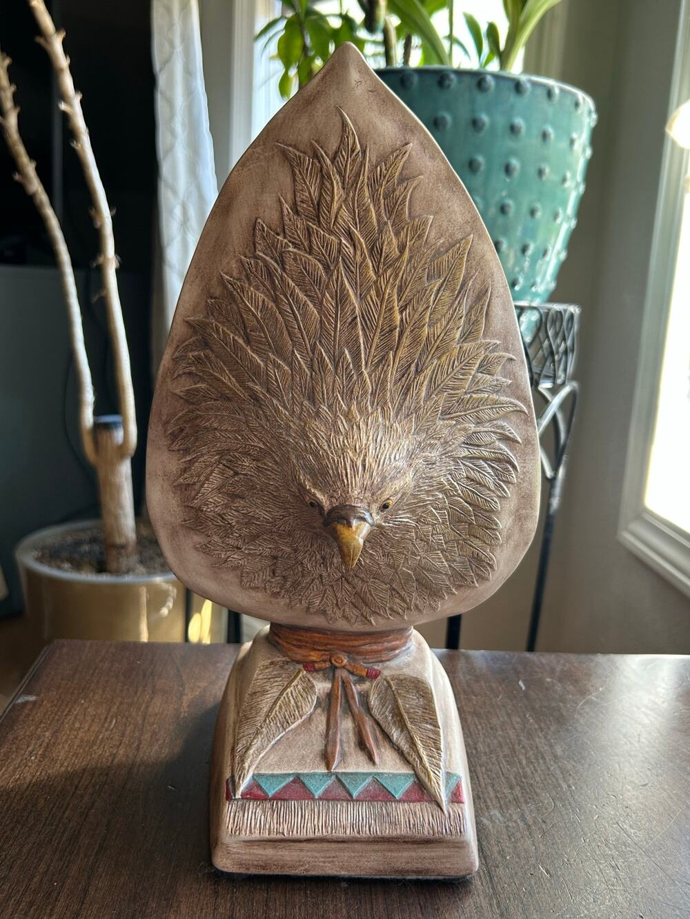 Vintage eagle statue Jay-Kay Molds ceramic hand-painted by N. Burns southwestern